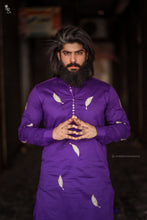 Load image into Gallery viewer, Purple Stylish Embroidery Kurta Pajama For Men&#39;s