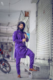 Purple Stylish Embroidery Kurta Pajama For Men's