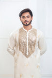 Off White Front Sitara Kurta Pajama For Men's