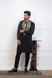 Black Front Sitara Kurta Pajama For Men's