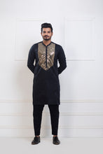 Load image into Gallery viewer, Black Front Sitara Kurta Pajama For Men&#39;s