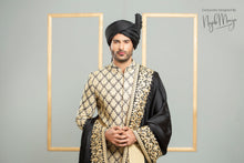 Load image into Gallery viewer, Golden Sherwani With Black Shall For Men&#39;s