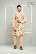 Load image into Gallery viewer, Beige With Golden Embroidered Sherwani For Men&#39;s