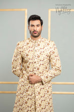 Load image into Gallery viewer, Beige With Golden Embroidered Sherwani For Men&#39;s