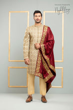 Load image into Gallery viewer, Golden Traditional Embroidered Sherwani For Men&#39;s