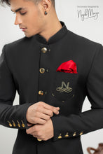 Load image into Gallery viewer, Black Prince Coat With Golden Work For Men&#39;s