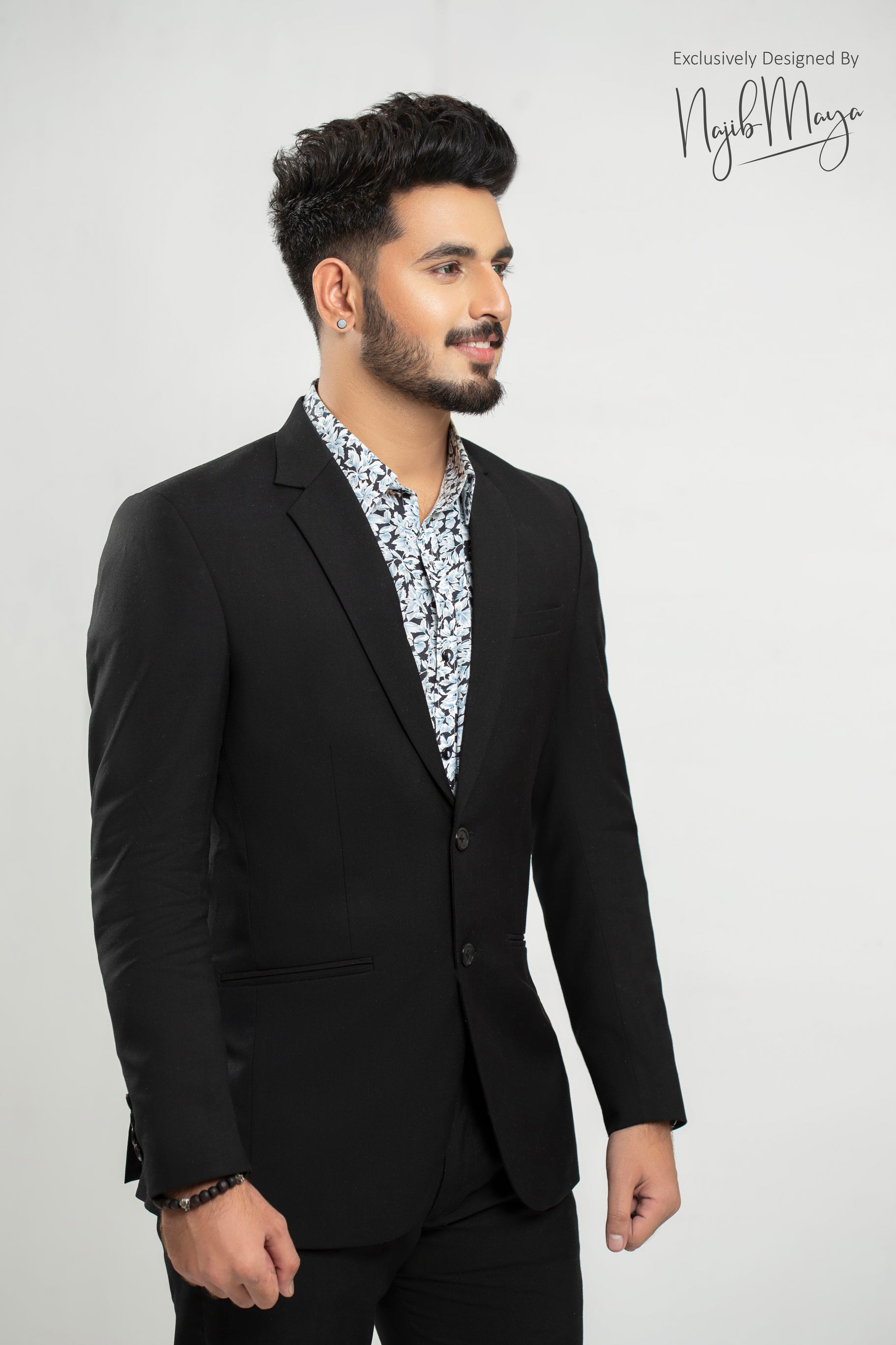 Black Coat Pent With Stylish Shirt For Men's Main image