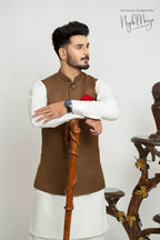 Brown Classic Waist Coat For Men's