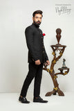 Black Basic Coat With Black Pant For Men's