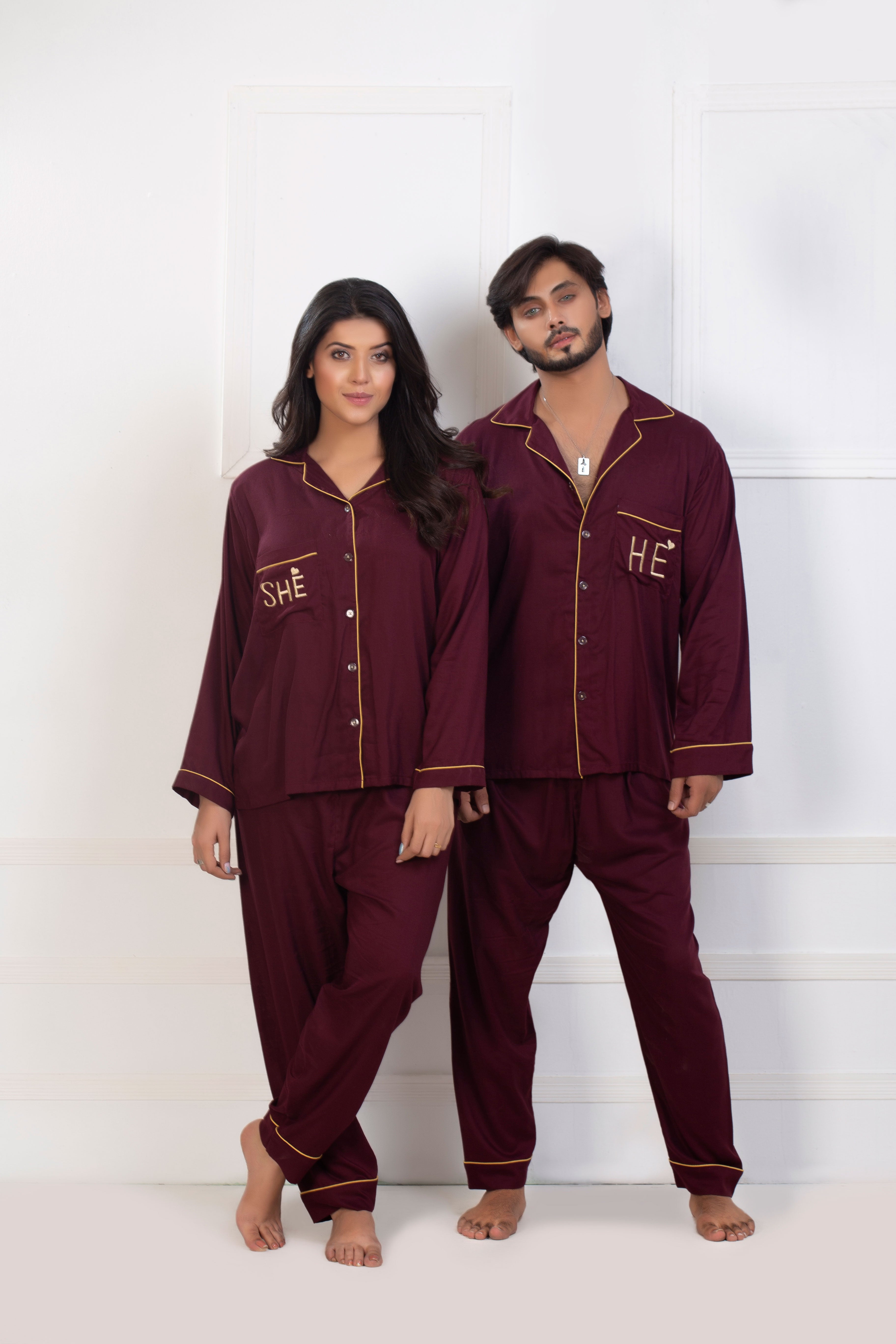 Maroon Night Suit Main image