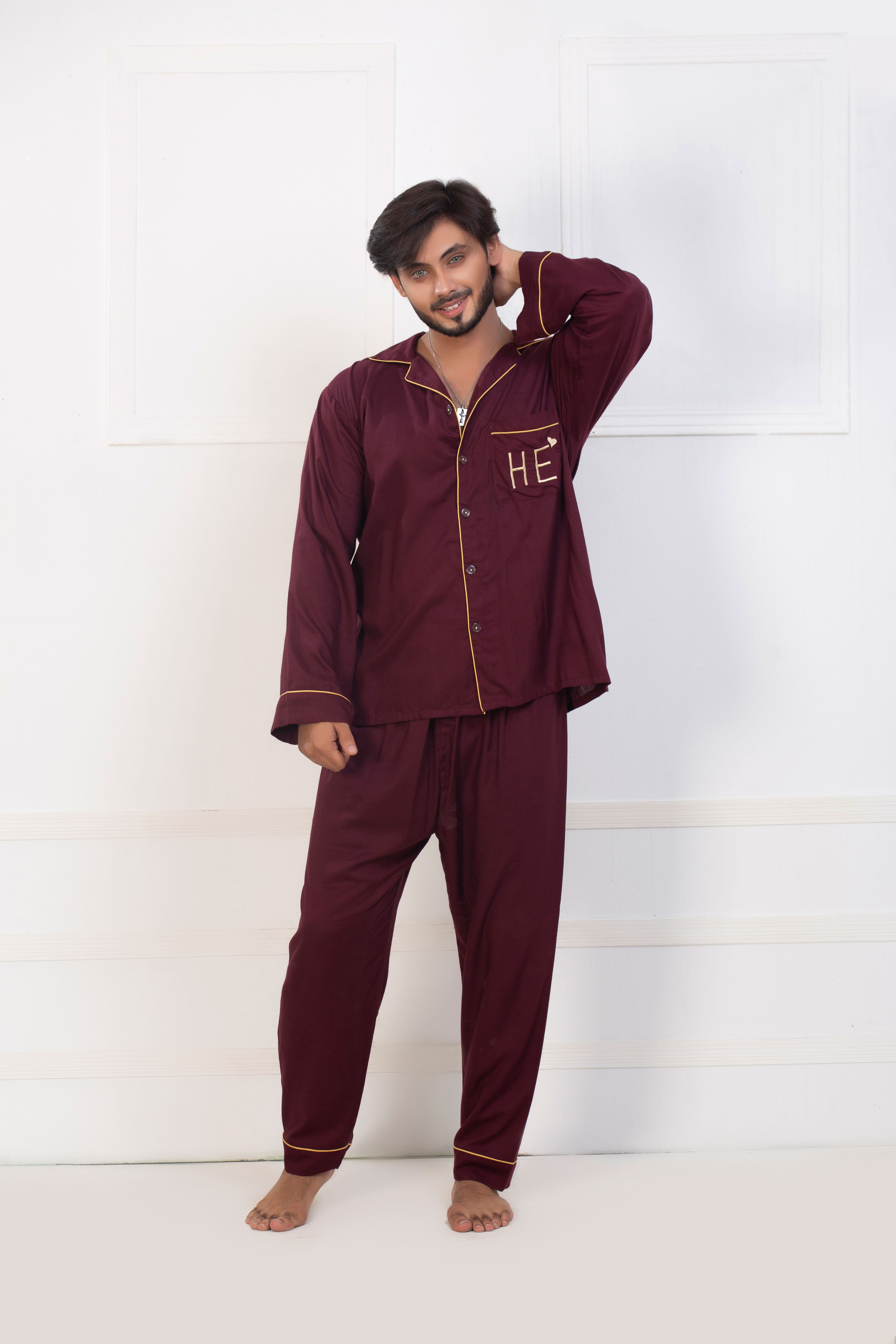 Maroon Night Suit
