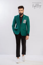 Load image into Gallery viewer, Green Coat With Pocket Contrast Elegent Coat Pent For Men&#39;s