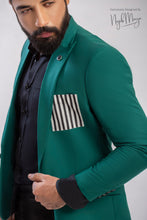 Load image into Gallery viewer, Green Coat With Pocket Contrast Elegent Coat Pent For Men&#39;s