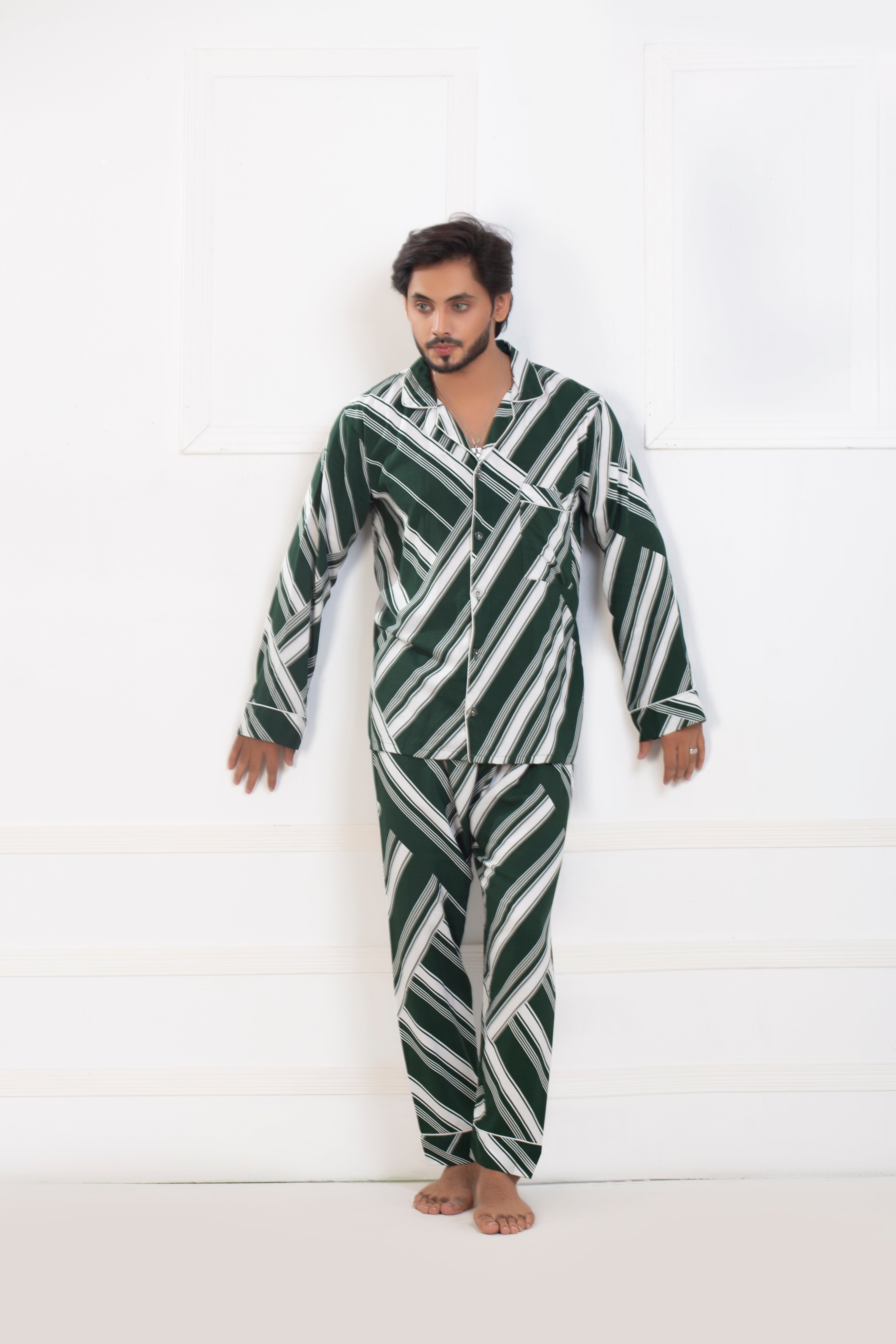 Green Stripe Night Suit Secondary image