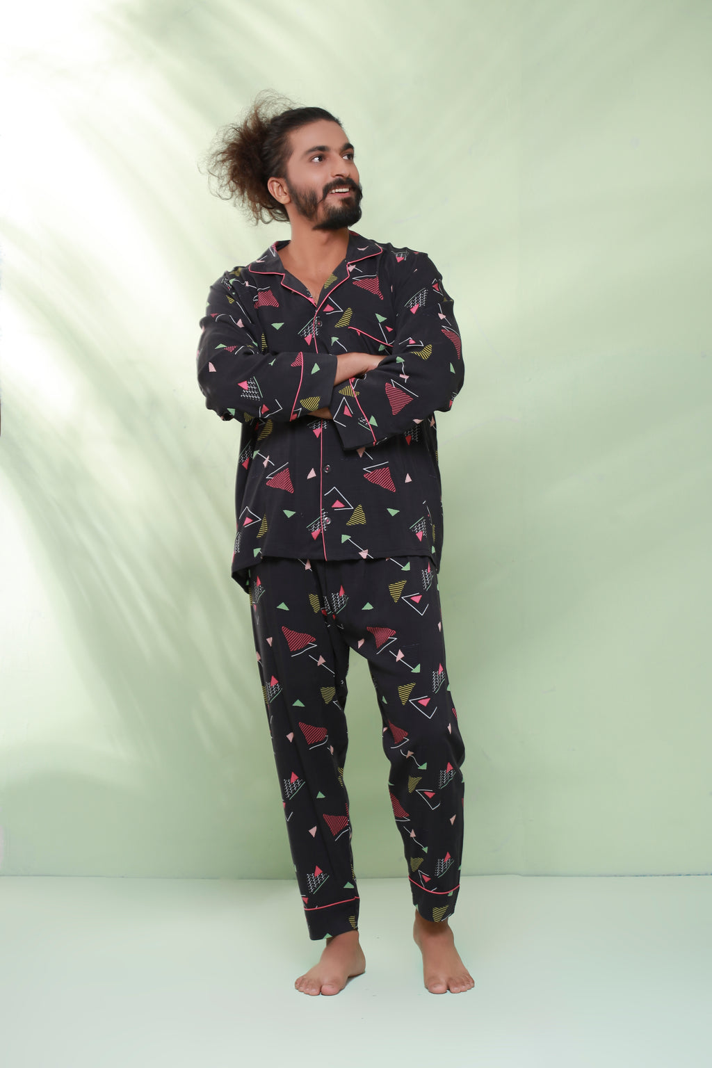 Triangle Pettern Night Suit