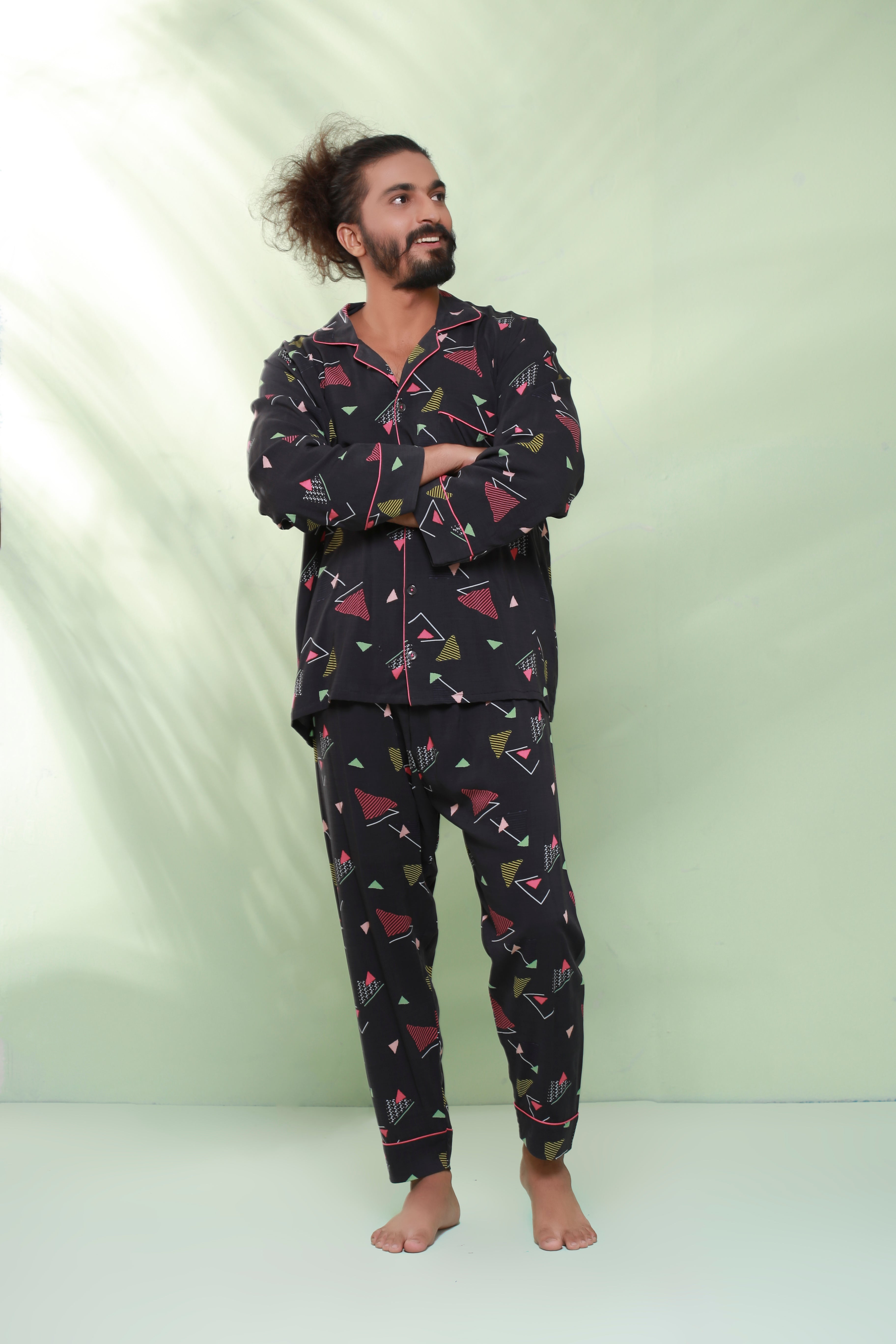 Triangle Pettern Night Suit