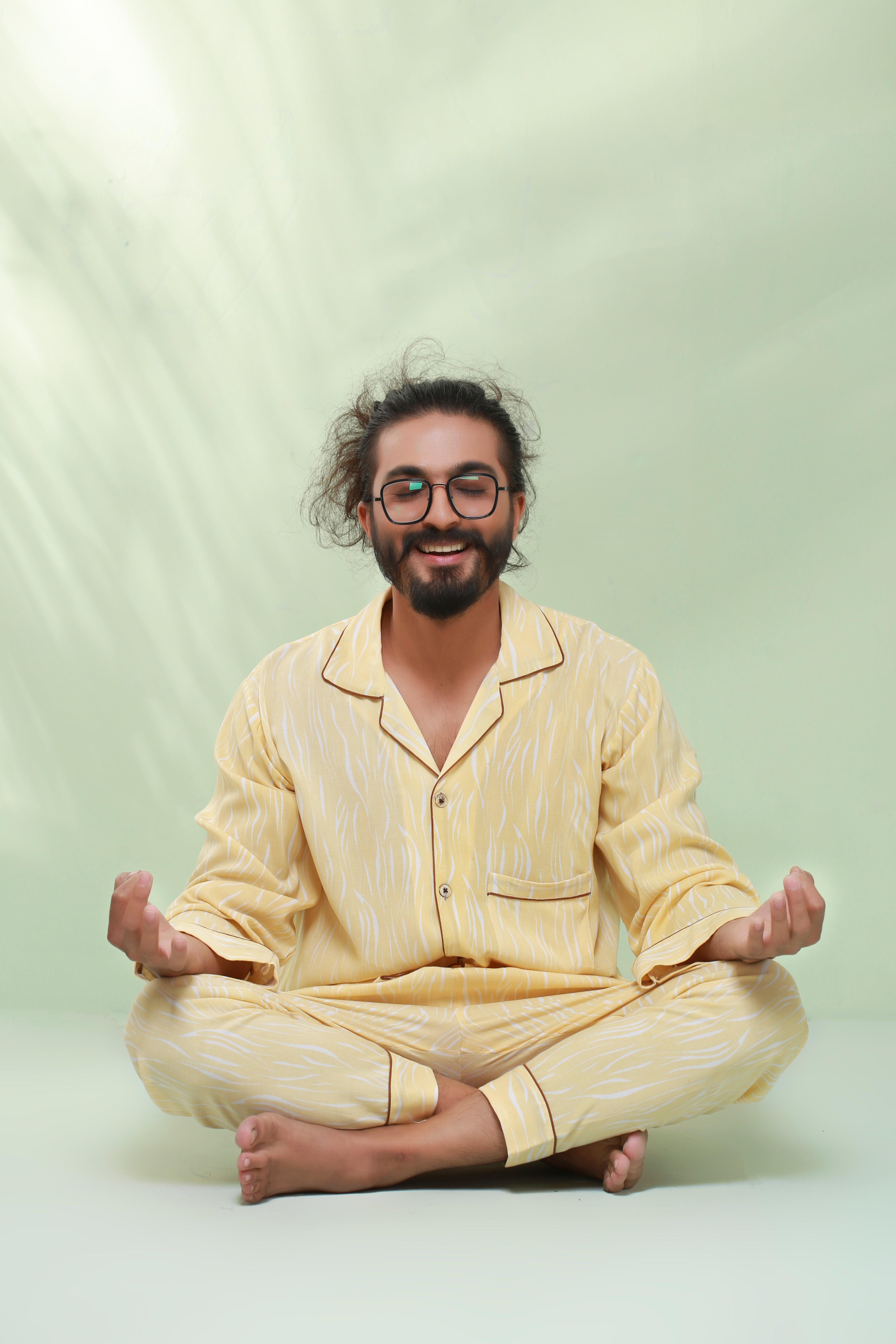 Yellow Night Suit For Men's