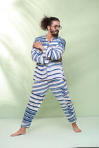 Blue Stripe Night Suit