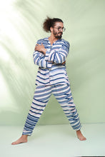 Load image into Gallery viewer, Blue Stripe Night Suit