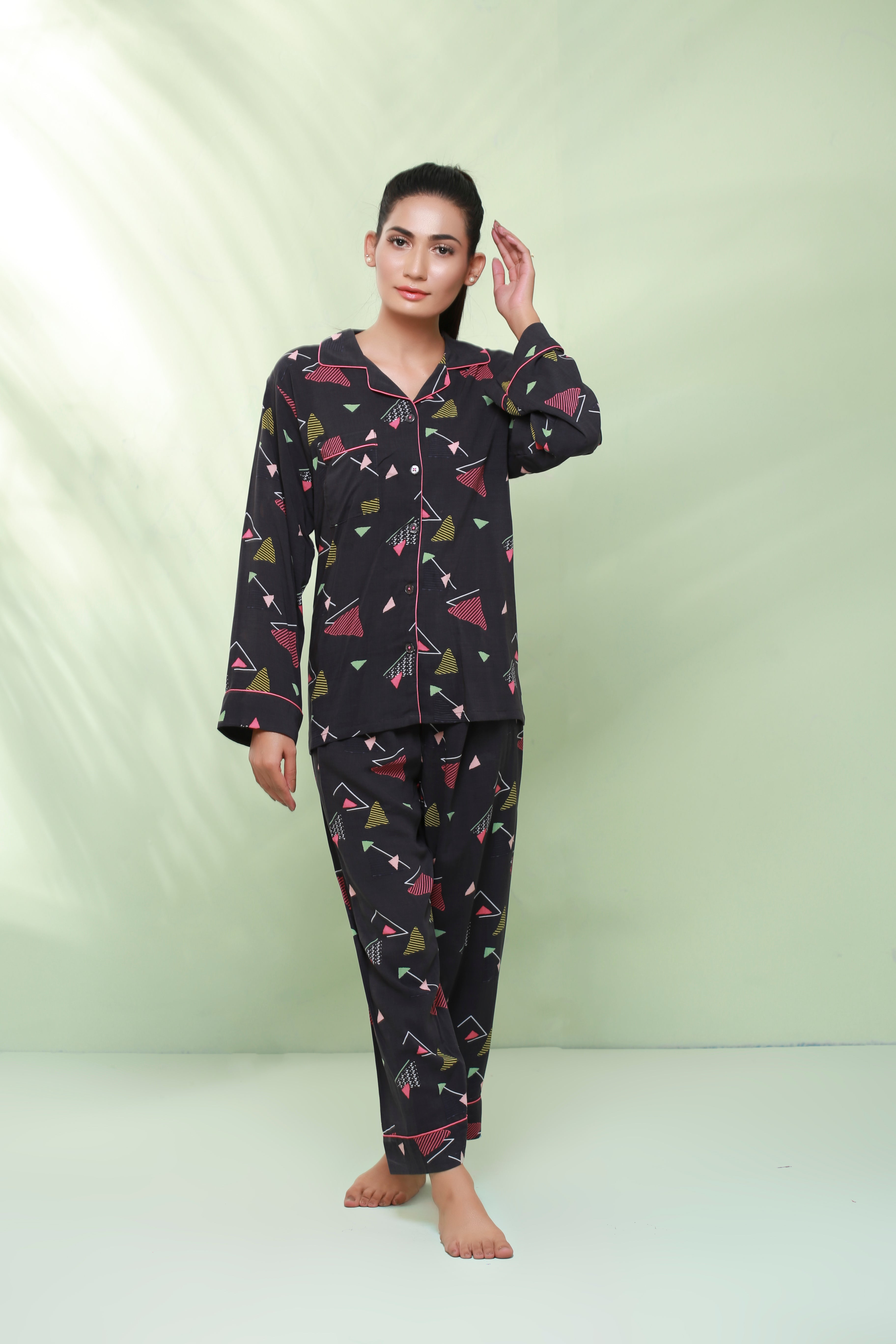 Triangle Pettern Night Suit