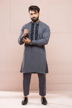 Load image into Gallery viewer, Grey Embroidery Kurta Pajama For Men&#39;s