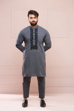 Load image into Gallery viewer, Grey Embroidery Kurta Pajama For Men&#39;s