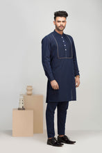 Load image into Gallery viewer, Navy Blue Stylish Kurta Pajama For Men&#39;s