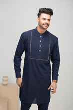 Load image into Gallery viewer, Navy Blue Stylish Kurta Pajama For Men&#39;s