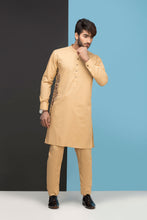 Load image into Gallery viewer, Khaki Side Embroidery Kurta Pajama For Men&#39;s