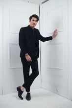 Load image into Gallery viewer, Black Embroidery Coat Pant For Men&#39;s