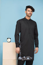 Load image into Gallery viewer, Black Embroidery Kurta Pajama For Men&#39;s