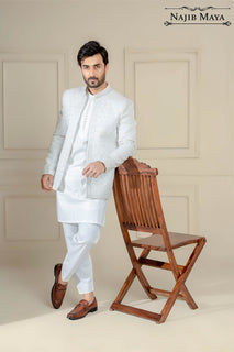 Maroon Coat Pant With White Shirt For Men's – Najib Maya