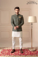Load image into Gallery viewer, Green With Golden Embroidered Prince Coat For Men&#39;s