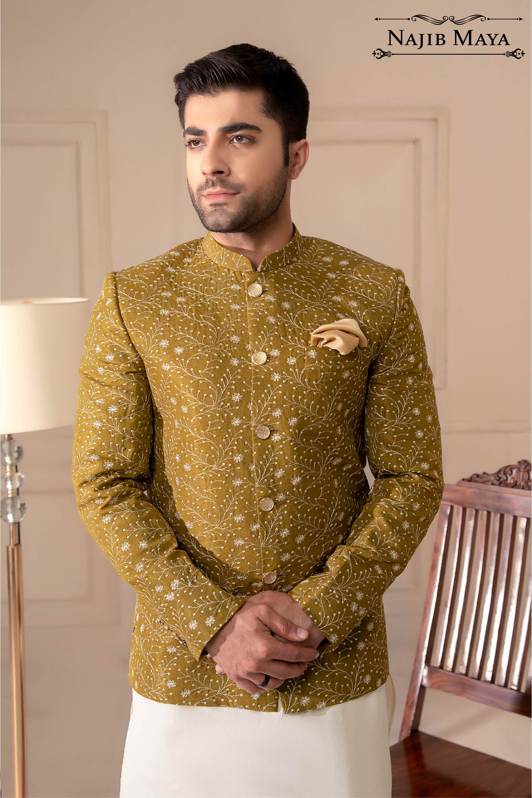 Dhaani Embroidered Prince Coat For Men's Secondary image