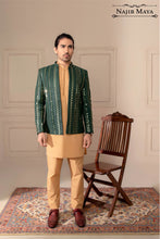 Load image into Gallery viewer, Green Sequence Prince Coat For Men&#39;s