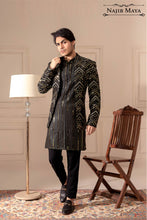 Load image into Gallery viewer, Black Sequence Embroidered Prince Coat For Men&#39;s
