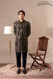 Black Sequence Embroidered Prince Coat For Men's