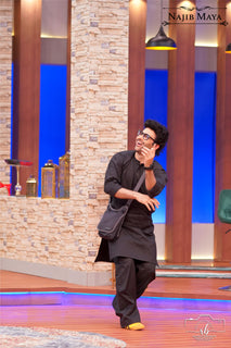 Black Kurta With Bell Bottom Pajama For Men's