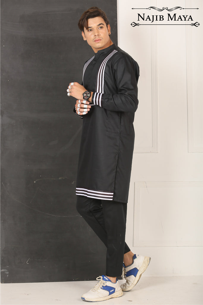 Black Classic Kurta Pajama For Men's