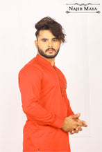 Load image into Gallery viewer, Red Kurta  With White Pajama For Men&#39;s