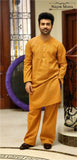 Mustard Kurta With Bell Bottom Pajama For Men's