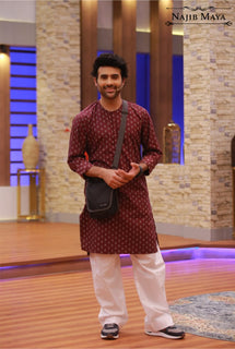 Printed Kurta With Bell Bottom Pajama For Men's