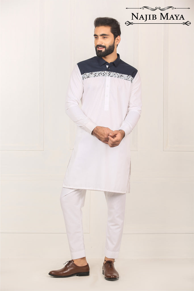 White Elegant Kurta Pajama For Men's