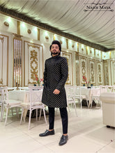 Load image into Gallery viewer, Black Embroidery Sherwani For Men&#39;s