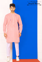 Load image into Gallery viewer, Red &amp; White Linning Kurta Pajama For Men&#39;s