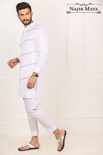 Load image into Gallery viewer, White Lining Kurta Pajama For Men&#39;s
