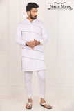 White Lining Kurta Pajama For Men's