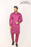 Pinkish Embroidered Kurta Pajama For Men's