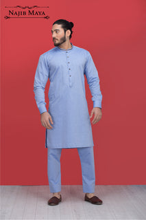 Sky Blue Kurta Pajama For Men's