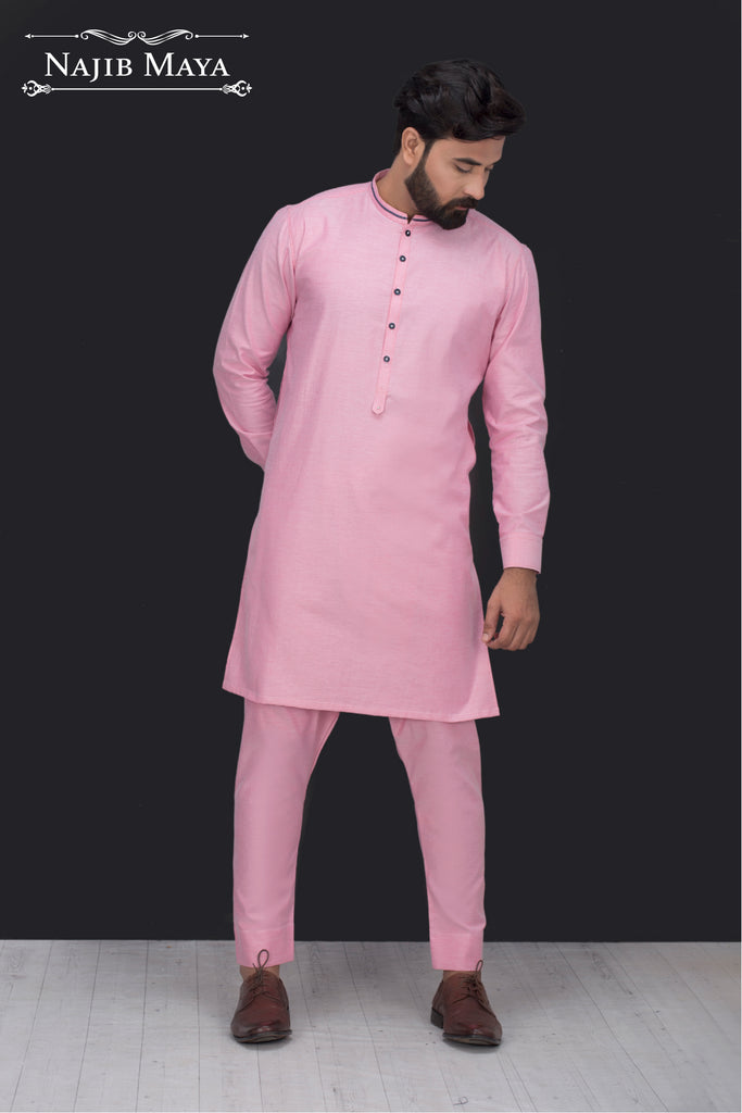 Pink Elegant Kurta Pajama For Men's